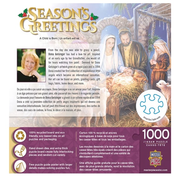 Masterpieces ~Bundle 3/$20~ 1000 Piece Puzzle A Child Is Born by Dona Gelsinger - Picture 2 of 12